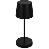 Brilo Akku Tischleuchte Piha Dimmbar Touch Warmweiß 26 cm Schwarz