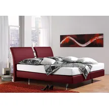 Home Affaire Boxspringbett HOME AFFAIRE "Polo", rot (bordeaux), B:155cm L:220cm, Matratzenbezug: Drell (60% Baumwolle, 40% Polyester), Komplettbetten, Boxspringbett, in 3 Matratzenarten, 3 Breiten und 4 Farben