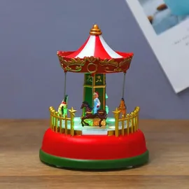 flammkraft Mini Weihnachts-Spieluhr Leuchtendes Musikkarussell Riesenrad