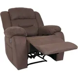 Fernsehsessel HHG 021, xxl Relaxsessel TV-Liegesessel Nosagfederung Wildleder-Optik Stoff/Textil bis 200kg braun