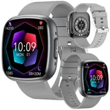 2025 New Smartwatch Herren Smartwatch Mit Blutdruckmessung EKG+HRV/Harnsäure/BMI Herren Damen 1,72" AMOLED Gesundheitsuhr Mit Telefonfunktion, 24H Herzfrequenz SPO2 Schlafmonitor Fitnessuhr (Grau)