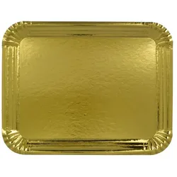 MONOUSO - Pappschale rechteckig gold 22x28cm (100 Stück)