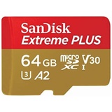 SanDisk Extreme Plus microSDXC UHS-III + SD-Adapter 64 GB