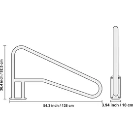 Vevor Pool-Handlauf Edelstahl weiß 1420x945x100 mm