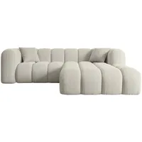 Altdecor Ecksofa Hellgrau, Textil, 5-Sitzer, L-Form Corner Sofa Bett