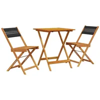 vidaXL Bistro-Set 3-tlg. Schwarz