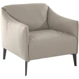 W.Schillig Cocktailsessel "sally", grau (eisgrau z59), B:84cm H:78cm T:84cm, Longlife Xtra-Leder Z59: Glattleder mit modischer Prägung. Hautstärke 0, 9 - 1, 1 mm., Sessel, Cocktailsessel, mit Metall-Winkelfüßen in Schwarz pulverbeschichtet