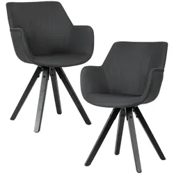 Kadima Design Esszimmerstuhl-Set `Esenzia`: Moderne Design, Stoffbezug, Armlehnen, Filzgleiter und Größen. Schwarz, Material: Stoff, 54x58x85 cm