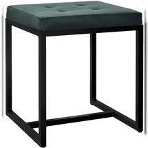 CLP Sitzhocker Barci I Moderner Hocker Hochwertiger Polsterhocker mit schwarz pulverbeschichteten Eisengestell