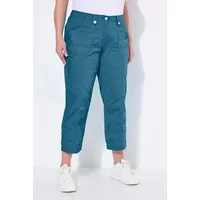 Ulla Popken 7/8-Cargohose Krempelriegel Komfortbund Blau 62