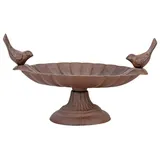 Esschert Design Vogeltränke mit 2 Vögeln, Vogelbad, Vogelfutterstation