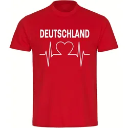 multifanshop Herren T-Shirt - Deutschland - Herzschlag - Druck weiß - Männer