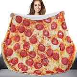 Fuloon Pizza Decke 180cm für Burrito Beach, Handtuch, Picknickdecke, weiche Decke und Plüsch, Cape für Büro, Haus, Schlafzimmer, Sofa (Mehrfarbig, 71 Zoll)