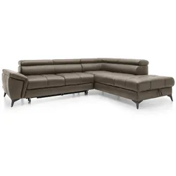 Ecksofa Mocca Leder Toffee