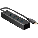 Lindy 43325 4 Port USB 3.2 Gen 2) Multiport Hub Grau