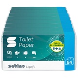 Wepa Liquify Kleinrollen 2-lagig weiß Großpaktet 64 Rollen 64 Rollen/Paket x 250 Blatt wasserlöslich, Großpaket