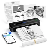 Itari M832 Mobiler Drucker, 304dpi Thermodrucker A4,Bluetooth drucker klein,Monochromer Mobiler Drucker a4 für Unterwegs Kompakt Reisedrucker für Android/iOS/Win/Mac Laptop