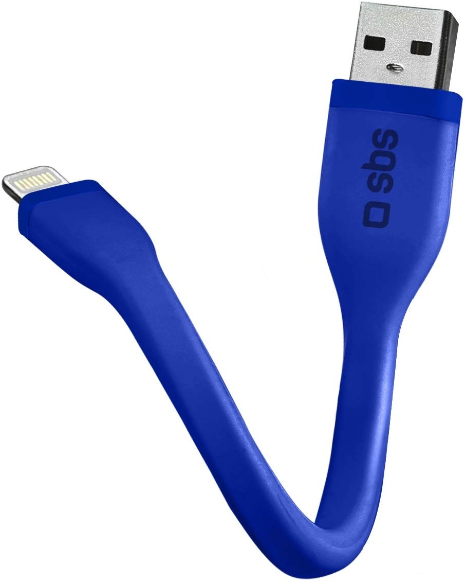SBS Lightning Kabel 12 cm - Mini Ladekabel mit USB & Lightning MFI Anschluss - Ideal für Apple iPhone 11, 11 Pro, 11 Pro Max, X, XS, XS Max, XR, 8, 8 Plus, 7, 7 Plus, 6, 6s, iPad
