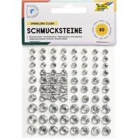 Folia Schmucksteine transparent selbstklebend 80 Stück