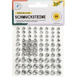 Folia Schmucksteine transparent selbstklebend 80 Stück