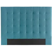 miliboo Bettkopfteil, gepolstert, aus blaugrünem Stoff, 140 cm HALCIONA