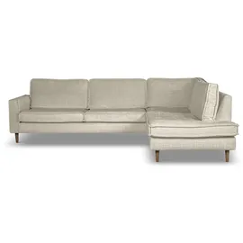 Home Affaire Ecksofa HOME AFFAIRE "Pinto Skandi, 290 cm, Chenille, Struktur, Ottomane links / rechts", beige (creme), B:290cm H:89cm T:217cm, 100% Polyester, Sofas, Ecksofa, mit Keder, Massivholzfüße Eiche geräuchert, Wellenunterfederung