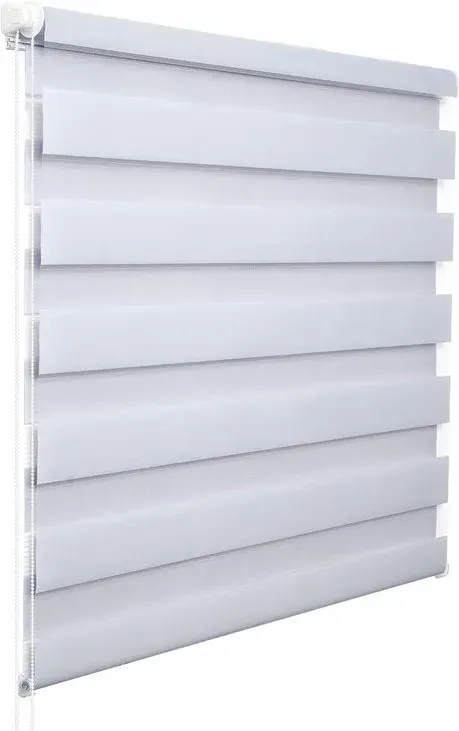 WOLTU Doppelrollo Klemmfix ohne Bohren Grau B70 x H150 cm, Duo Rollo Lichtdurchlässig für Innenverdunkelung, Zebra Rollo mit Kette - Seitenzugrollo für Fenster und Tür