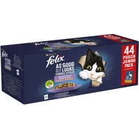 FELIX Purina Fantastic Nassfutter für Katzen, für Erwachsene, 44