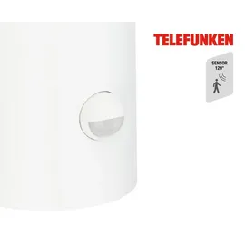 Telefunken Außenleuchte Aluminium 24,0x13,5x10,5 cm inkl. Bewegungsmelder, Dämmerungssensor, Weiß