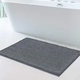 MAYSHINE Chenille Badematte, rutschfeste Maschinenwaschbare Badteppiche | Saugfähige Schnelltrocknende Shag-Teppiche, Ideal für Badezimmer, Dusche, Schlafzimmer oder Türmatte (Grau, 100x60cm)