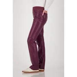 Monari Straight-Fit Hose im Leder-Look Rot 38