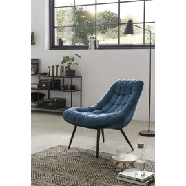 SalesFever Relaxsessel Toulon Samt 76 x 85 x 85,6 cm Blau