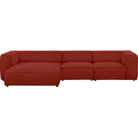 W.Schillig Ecksofa »around-the-block«, mit eleganter Biese, mit Federkern, Breite 341 cm rot