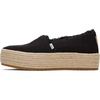 TOMS Damen Valencia Plattform, Schwarz Leinen, 37.5 EU