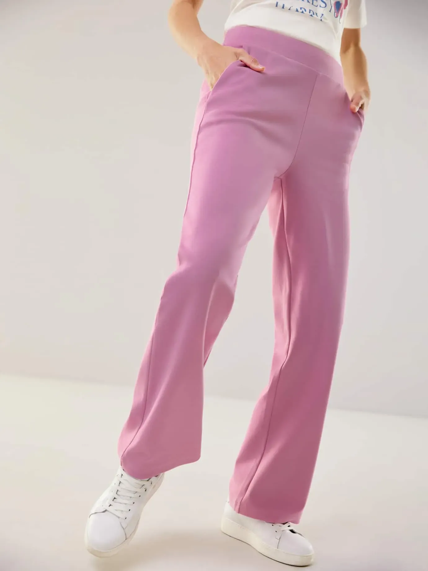 Walbusch Damen Baumwollstretch Marlenehose Rosa