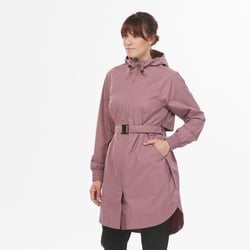 Regenjacke Damen wasserdicht lang Wandern - Raincut, rosa|violett, XL