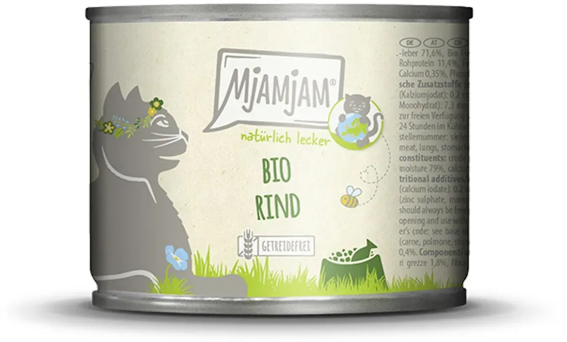 MjAMjAM - BIO fürKatze 200g MjAMjAM Katze Sparpaket 12x200g BIO Rind