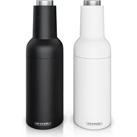 Arendo Salz- und Pfeffermühle elektrisch 2er Set Schwarz/Weiß befüllt