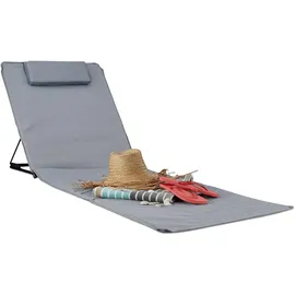 Relaxdays Strandmatte XXL 60 x 195 x 63 cm Grau