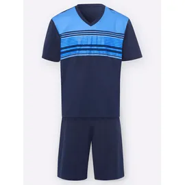 Shorty, Herren, Gr. 60/62, bunt (marine, bordeaux), 100% Baumwolle, Homewear-Sets Shorty