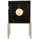 Casa Padrino Barschrank 120 x 40 x 190 cm Schwarz/Messingfarben