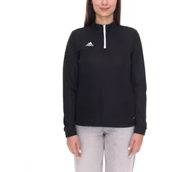 adidas Entrada 22 Damen nachhaltiger Sport-Pullover Trainings-Shirt mit AEROREADY Technologie Troyer-Pullover Langarm-Shirt H57541 Schwarz - XS