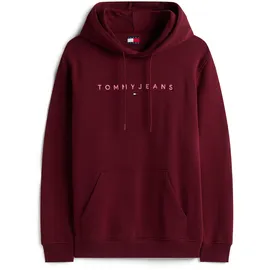Tommy Hilfiger Tommy Jeans Linear Logo mit Kapuze, Rot Red Wine multi), XL