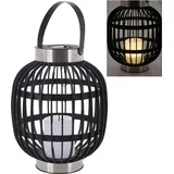 Spetebo - Led Solar Laterne Mit Kerze - 30 X 23 Cm - Garten Hängeleuchte In Rattan-optik