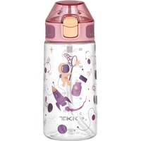 TITIROBA Kinderflasche auslaufsicher, mit Trinkhalm, Tritan BPA-Frei einhändig bedienbare Trinkflasche Kindergarten,