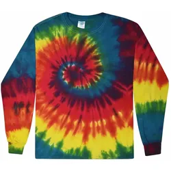 Colortone - Unisex Batik Langarmshirt \Rainbow\" - Rainbow / M"