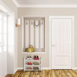 Relaxdays Schuhregal 60 x 48 x 25 cm weiß / weiß