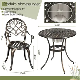 Goplus Rattan Balkonmöbel-Set mit Gartensessel, Hocker & Beistelltisch