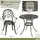 Goplus Rattan Balkonmöbel-Set mit Gartensessel, Hocker & Beistelltisch