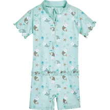 Playshoes Badeanzug Einhornmeerkatze, - Braun,Weiß,Hellblau - 98/104